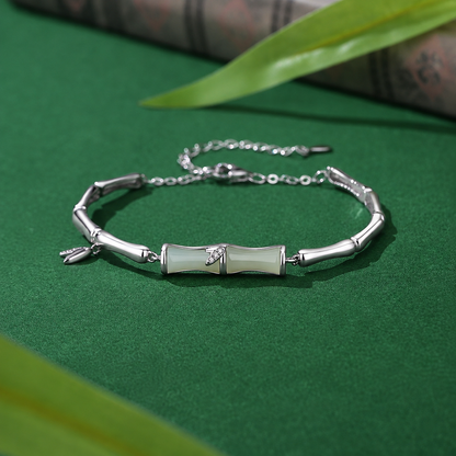Silver Bamboo Bangle Ladies' Elegant Jewelry