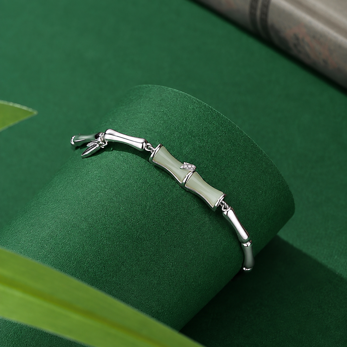 Silver Bamboo Bangle Ladies' Elegant Jewelry